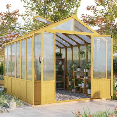 Ypg109 8X9.5Ft Wooden Greenhouse | Wayfair North America