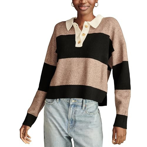 Lucky Brand Women's Rugby Polo, Bros B2452 Falcon Heather, X-Large | Amazon (US)