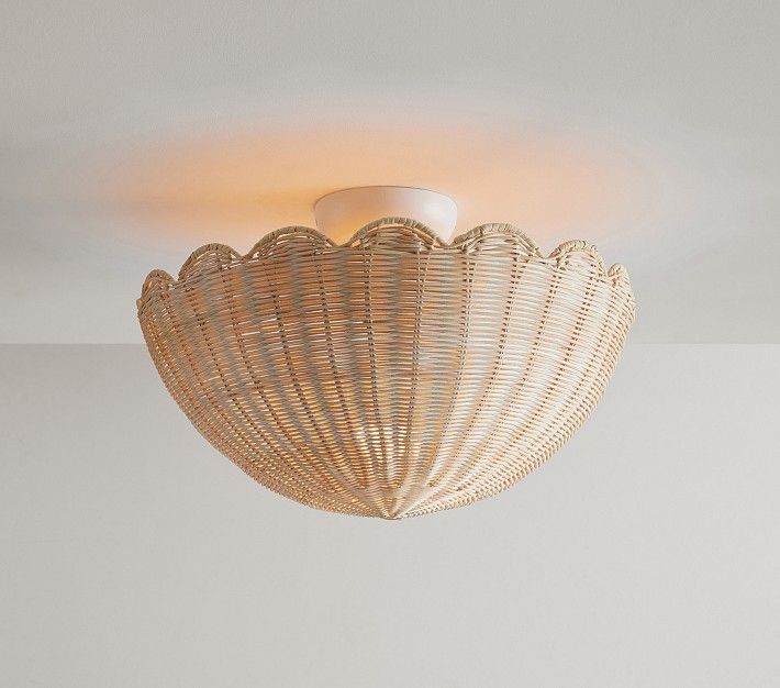 Rattan Bubble Flush Mount (18") | Pottery Barn Kids