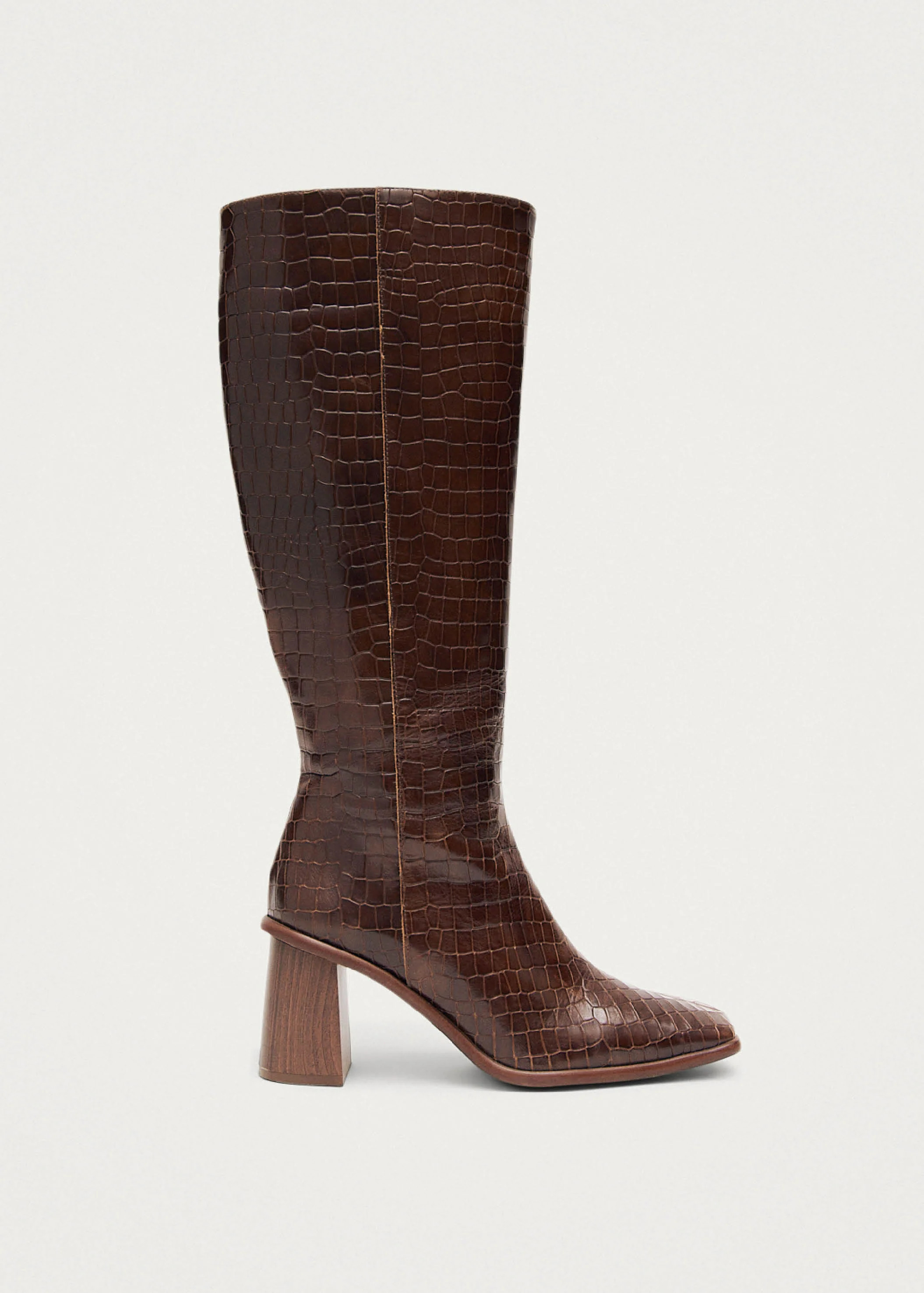 East Alli Brown Leather Boots | ALOHAS | Alohas US