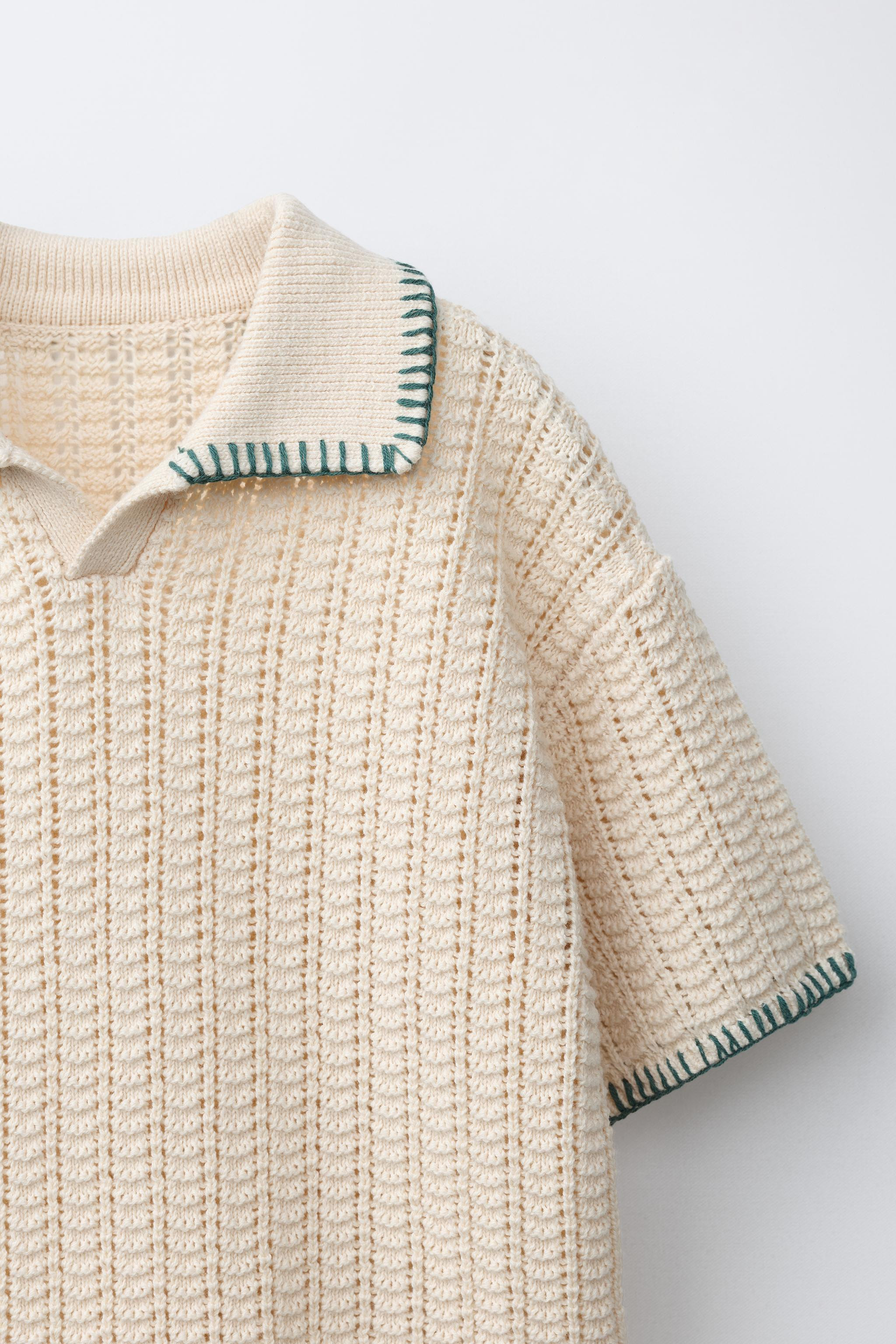 STITCHED KNIT POLO | Zara US