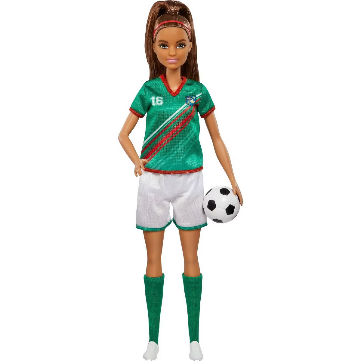 Barbie Soccer Doll - Green #16 Uniform | Target