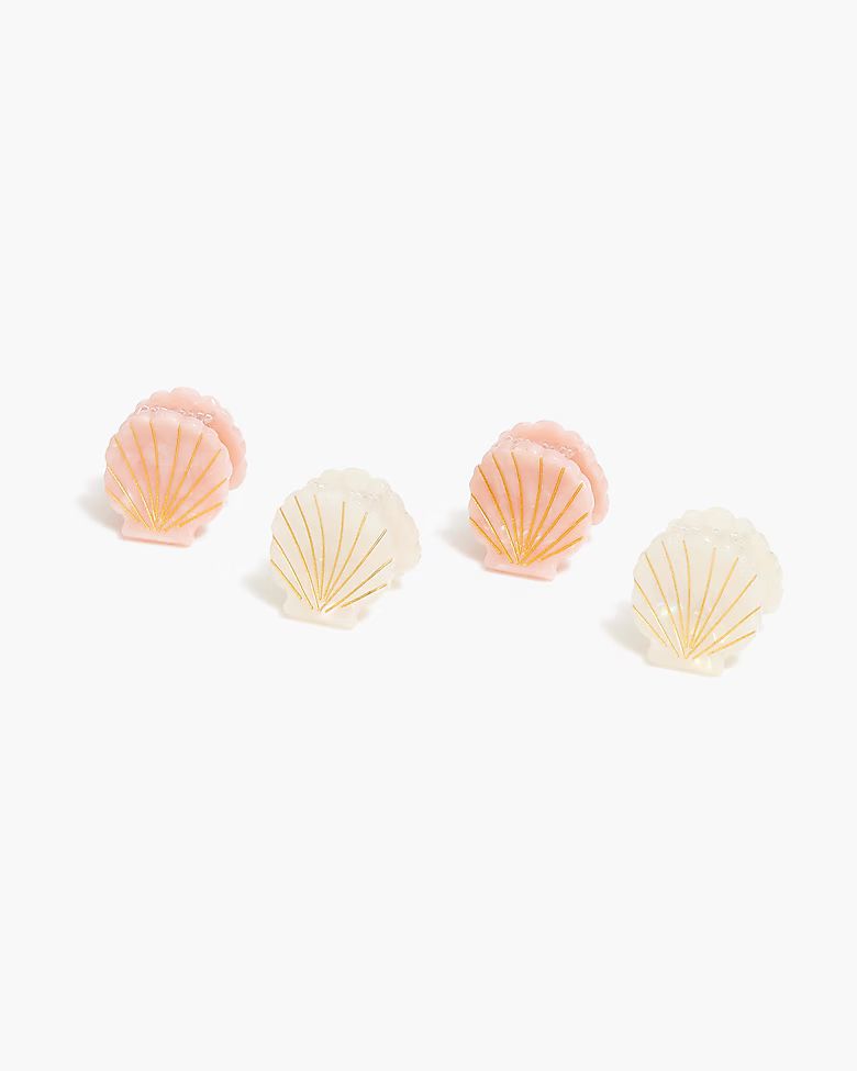 Girls' mini shell hair clips set-of-four | J.Crew Factory