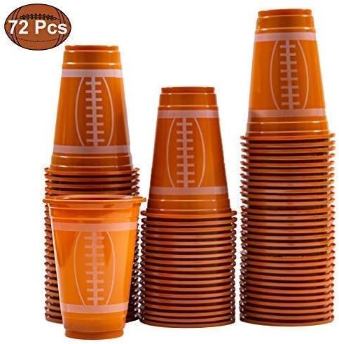 JOYIN 72 Pack Touchdown Football Themed Cups, Game Day Plastic Cups, Football Party Supplies | Amazon (US)