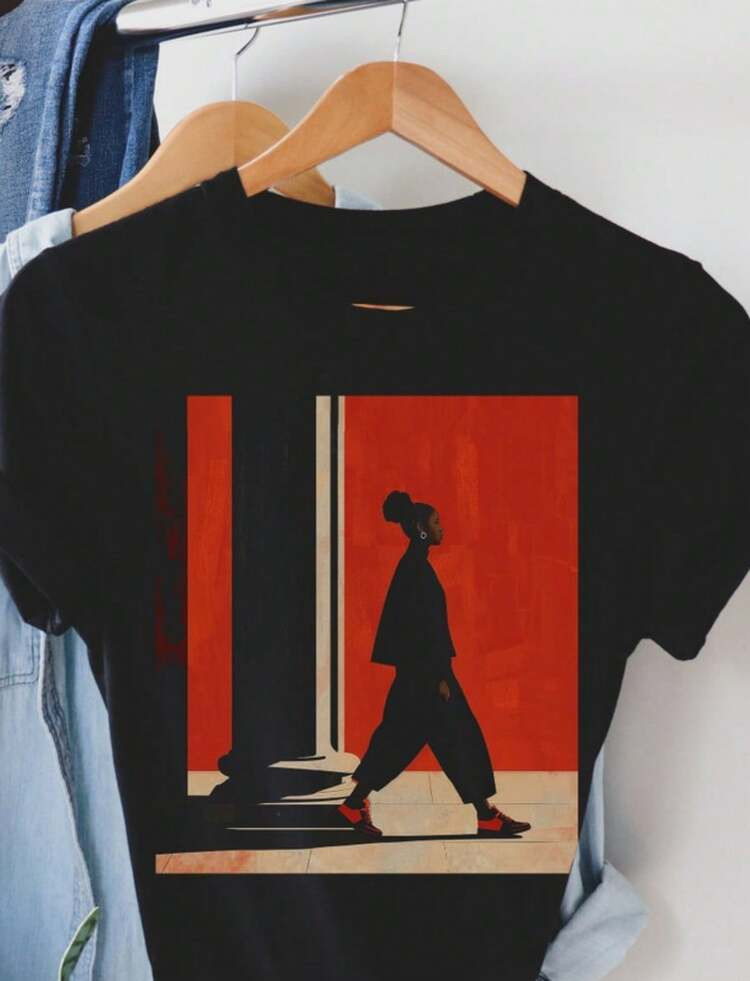 Afrocentric  Walking Shirt_  Travels Fashion Tee.Jpg | SHEIN
