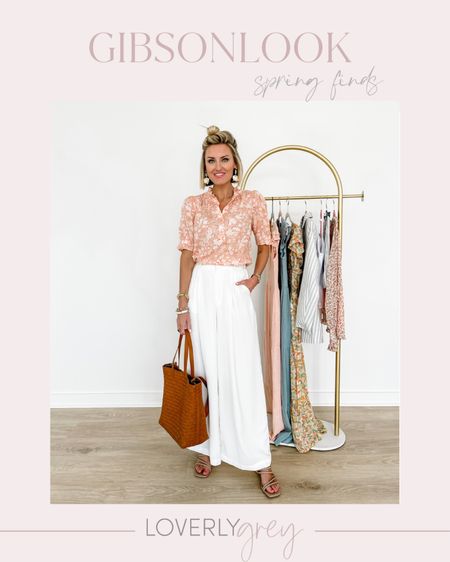 This look is perfect for spring workwear! Loverly Grey is wearing an XS in the wide leg pants and XXS in the floral top! Use code: LOVERLY10 for 10% off! 

#LTKsalealert #LTKSeasonal #LTKFind