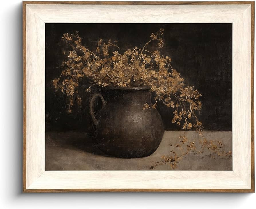 KISSFOX Framed Wall Art Vintage Wall Decor Botanical Canvas Art Still Life Pictures Moody Paintin... | Amazon (US)