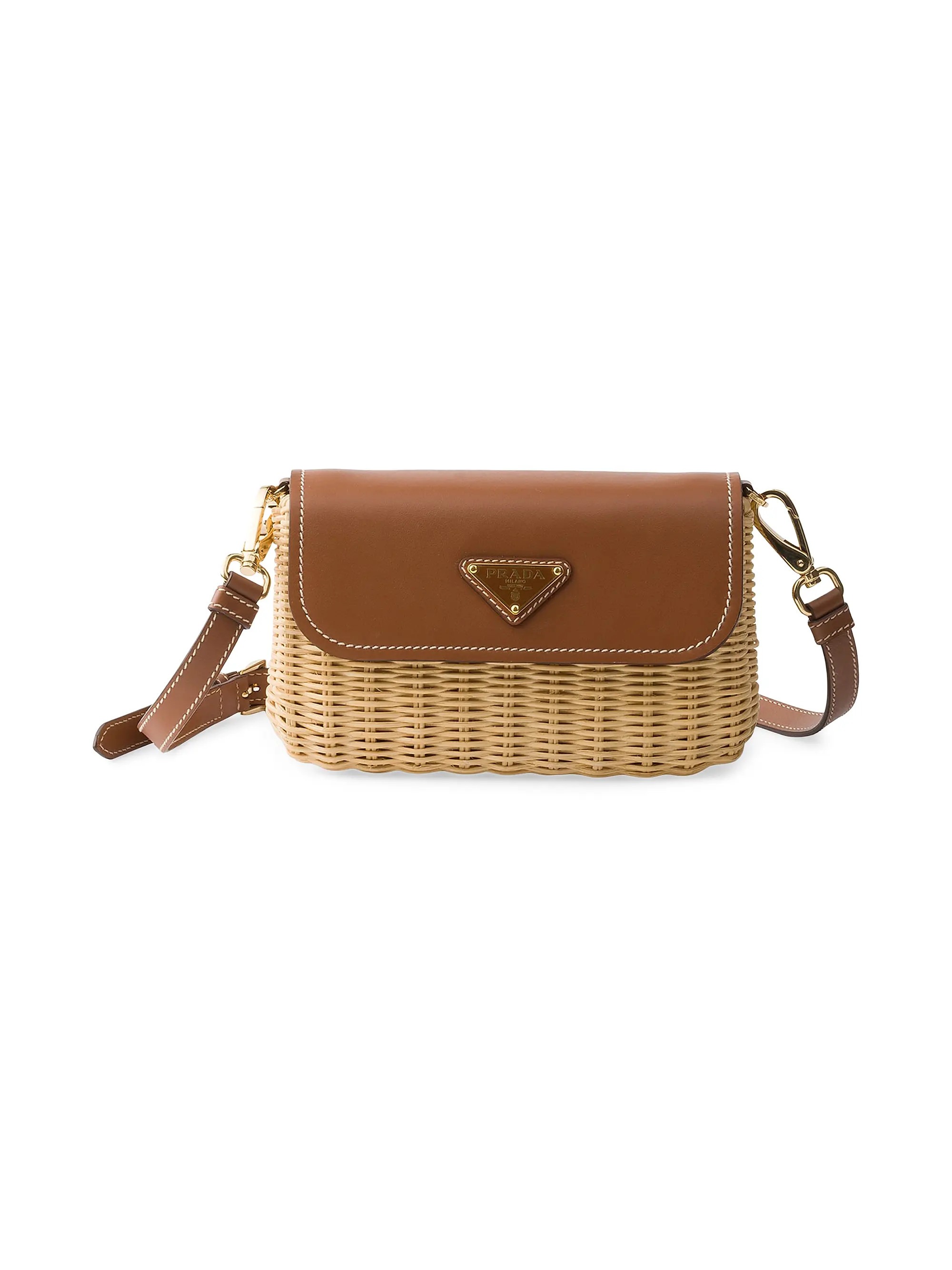 Small Wicker and Leather Shoulder Bag | Saks Fifth Avenue