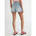 Time and Tru Women's Denim Shorts with Destructed Hem, 4" Inseam, Sizes 2-20 | Walmart (US)