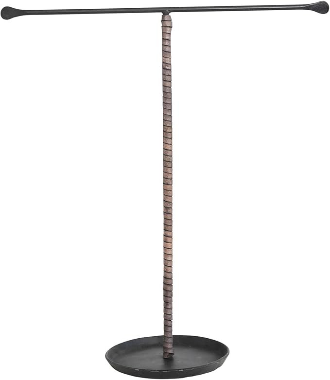 Creative Co-Op Modern Metal and Leather, Black Jewelry Stand | Amazon (US)