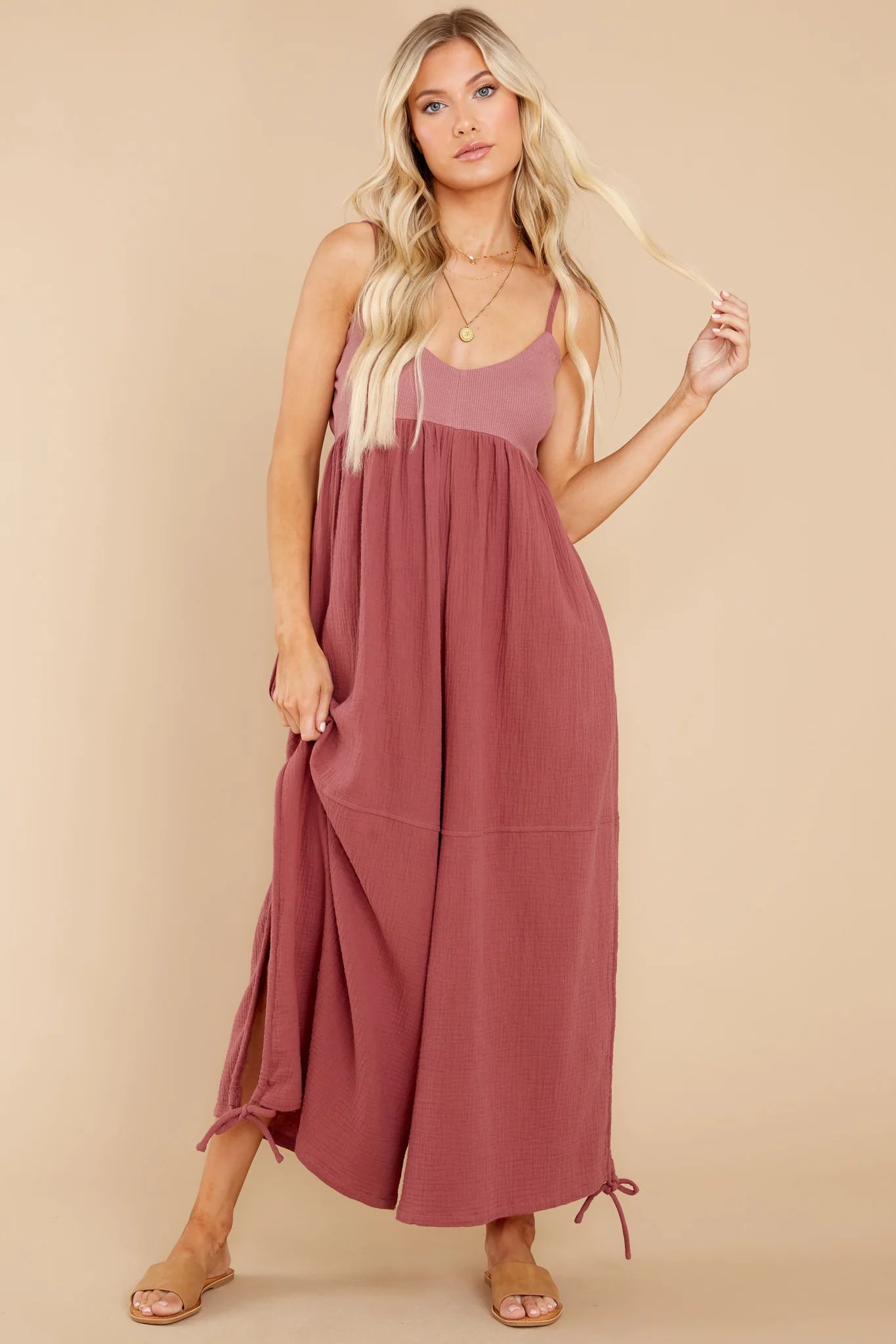 Essence Of Perfection Mauve Rose Jumpsuit | Red Dress 