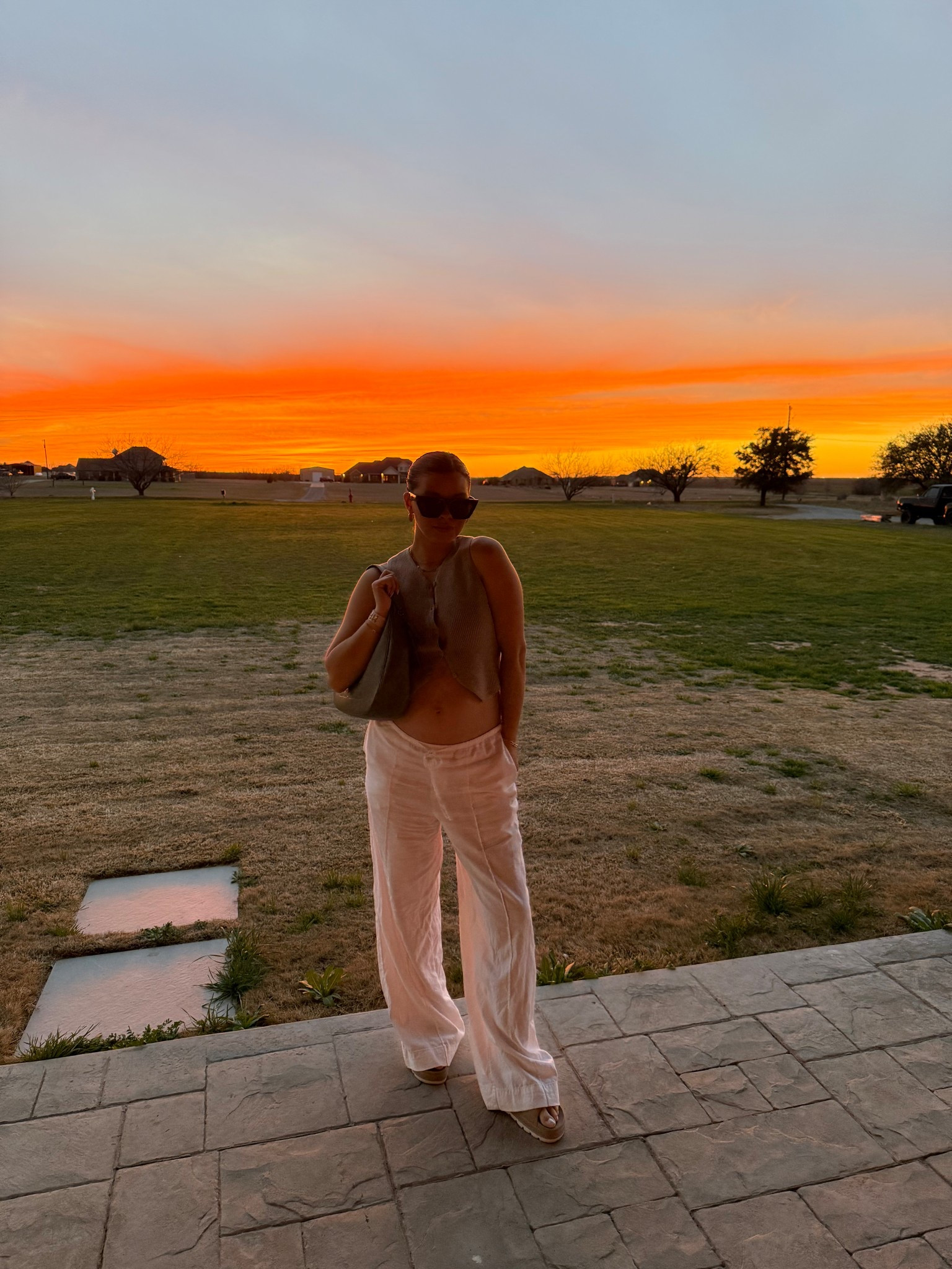 Bump outfit ft the sunset 🌅 

Bump friendly outfits, linen pants, coach purse, jslides 

#LTKBump #LTKTravel #LTKStyleTip