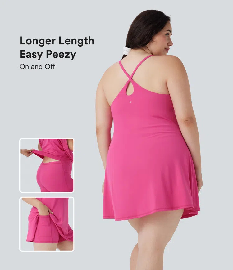Women’s SoftlyZero™ Plush Active Plus Size Dress-Longer Length-Easy Peezy Edition - Halara | HALARA
