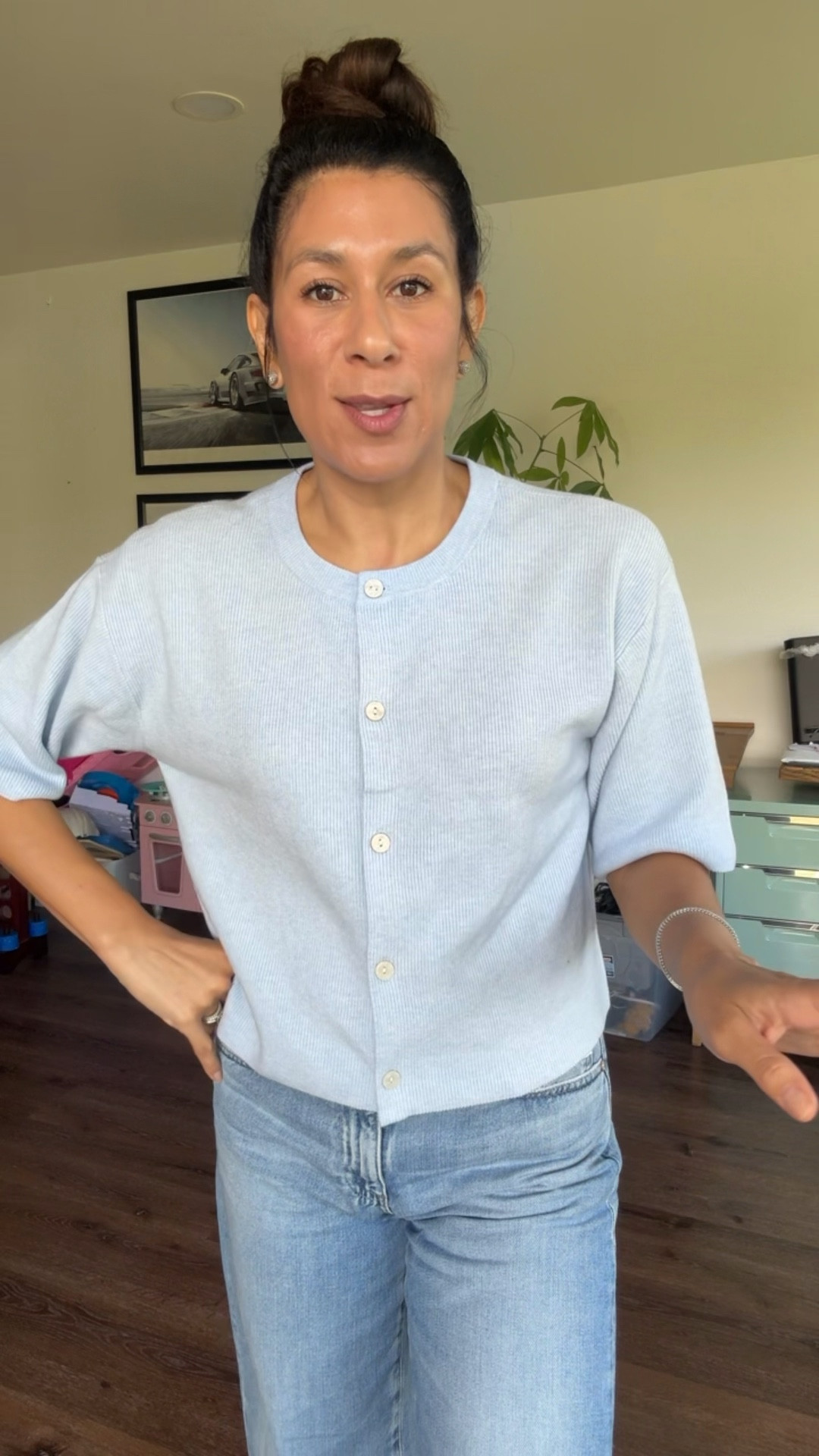 Casual OOTD. From school drop off to my blowout - cute and casual with this short sleeve sweater cardigan. Paired with my fave wide leg cropped denim and ballet slipper  

#LTKShoeCrush #LTKStyleTip #LTKSeasonal