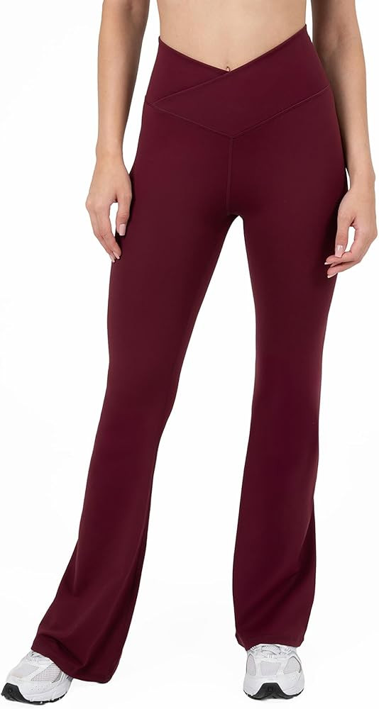 YITTY Active High Waist Crossover Flare Leggings for Women – Buttery Soft Yoga Pants, V-Shape W... | Amazon (US)