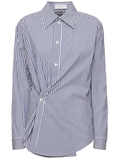 Striped poplin side button shirt - Michael Kors Collection - Women | Luisaviaroma | Luisaviaroma