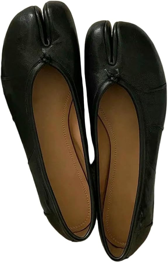 SLJYM Fashion Soft Leather Split Women Tabi Ballet Flats Autumn Comfortable Walking Lazy Loafers ... | Amazon (UK)