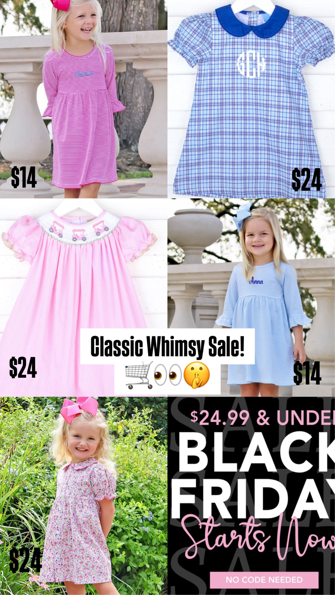 Classic Whimsy Black Friday!!!!
$24.99 & under!!!

#LTKCyberWeek #LTKKids #LTKFindsUnder50