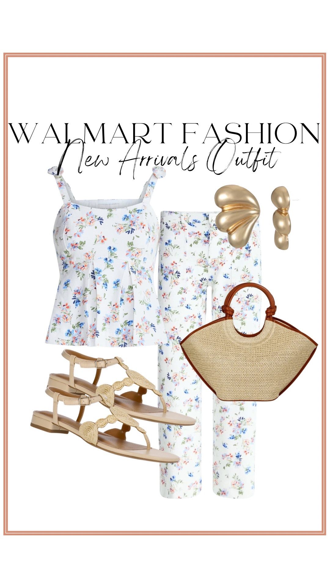 This floral Walmart fashion outfit is so pretty for spring and summer! The matching floral set paired with woven accessories and raffia sandals is giving boutique vibes for less. Such a feminine vacation-ready look and I love how polished yet easy it feels. This set is going to go fast 💕
#WalmartFashion #MatchingSet #SpringFashion #SummerOutfits #VacationStyle #AffordableStyle #WalmartNewArrivals #FloralFashion #ResortStyle #WalmartFinds

#LTKootd #LTKPetite