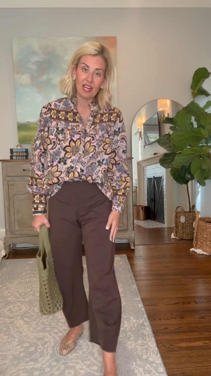Yall are going to love this gorgeous blouse! The colors just scream fall! 
Blouse - small
Pants - 4P
Flats - 7.5 (sized 1/2 down)

*code Catherine20 at Allie + Bess

#LTKdayinmylife #LTKootd #LTKmomlife