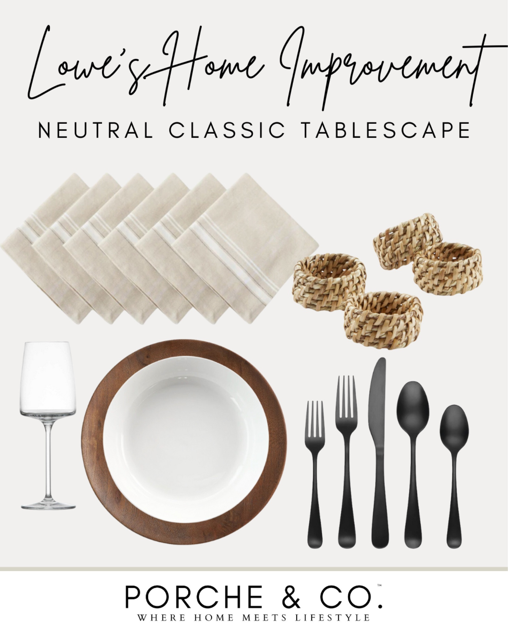 Lowe’s Home Improvement Fall tablescape with affordable home decor 🍂 - satin black flatware, washable linen vintage style napkins, textured napkin rings, red wine glasses, wooden chargers and more at unbeatable prices 🤍 #lowespartner #homedecor #tablescape #fall #ad

#LTKStyleTip #LTKHome