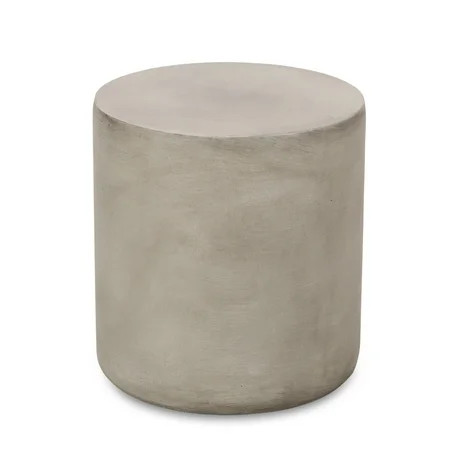 Rone Outdoor Lightweight Concrete Side Table Light Gray | Walmart (US)