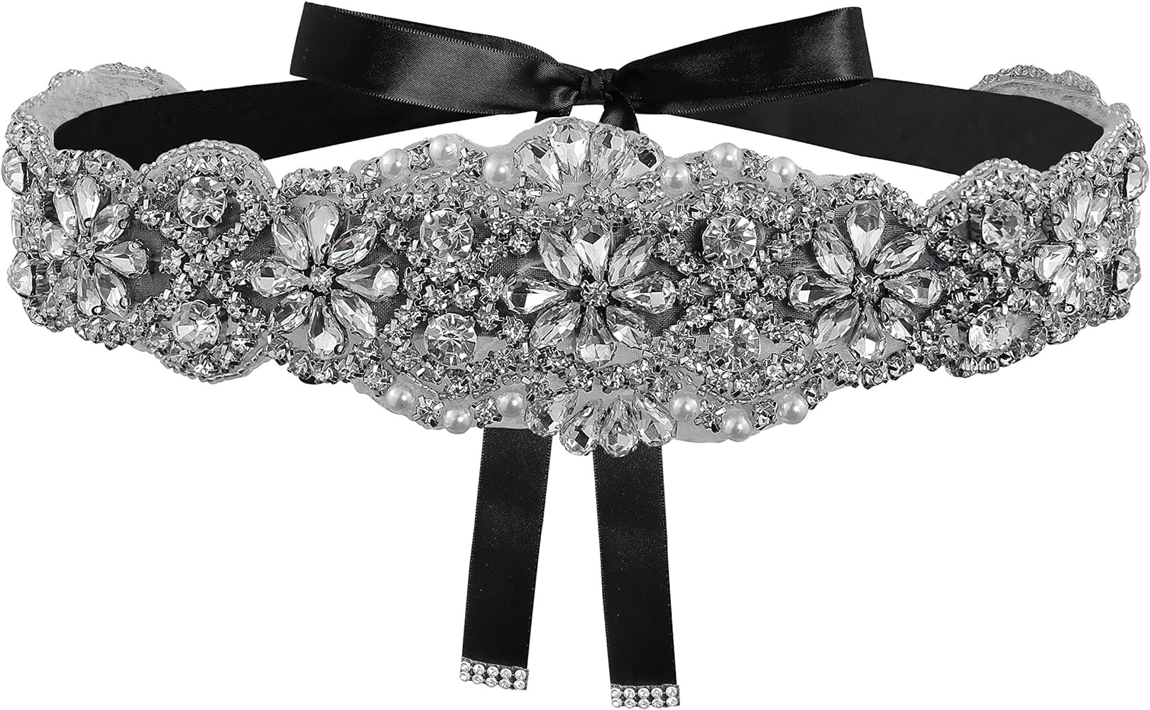 Lovful Bridal Crystal Rhinestone Braided Wedding Dress Sash Belt | Amazon (US)