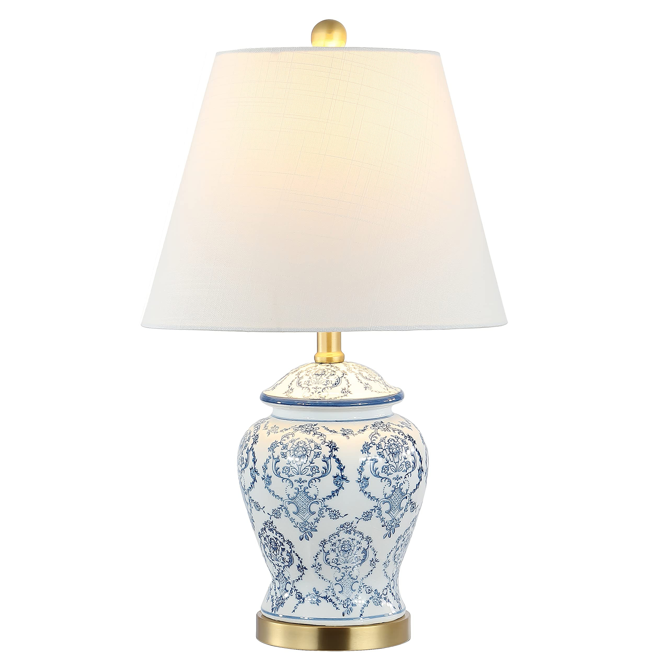 JONATHAN Y 22.25" Blue/White Chinoiserie Ceramic Urn Table Lamp, Traditional Classic Nightstand L... | Amazon (US)