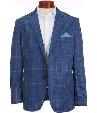 XC Flex® Unlined Relaxed Plaid Knit Blazer | Dillard's