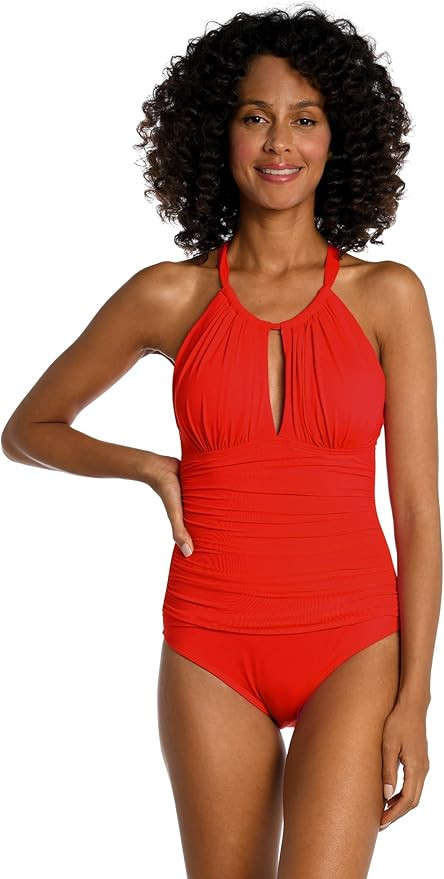 La Blanca Women's Island Goddess High Neck Keyhole One Piece Swimsuit | Amazon (US)
