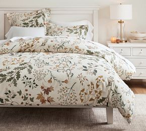 Autumn Botanical Percale Duvet Cover | Pottery Barn (US)