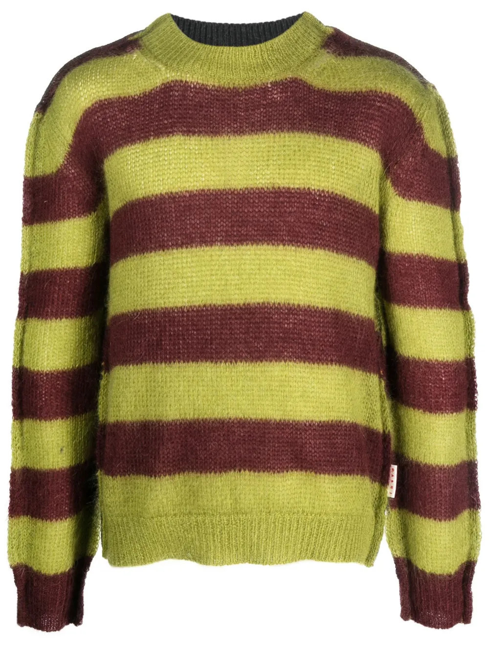 Marni striped mohair-blend jumper - Green | Farfetch Global