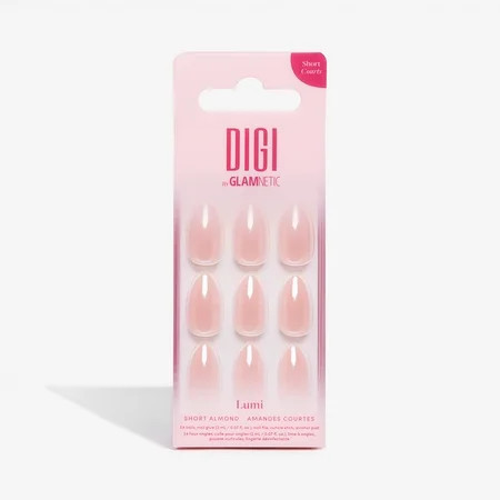 DIGI by Glamnetic Short Almond Artificial Press-on Nails Lumi 24 Pieces | Walmart (US)