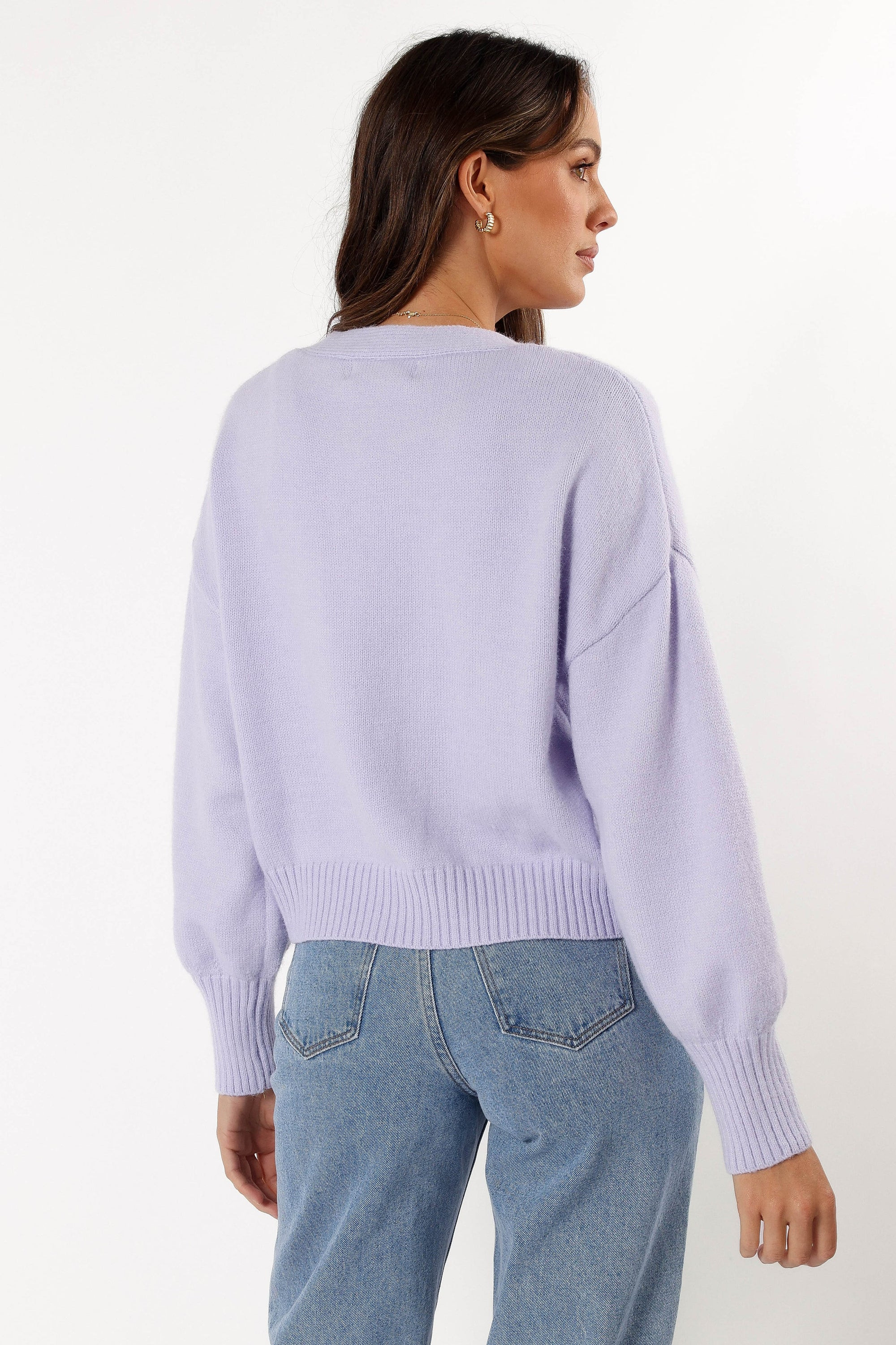 Isabel Button Front Cardigan - Lilac | Petal & Pup (US)