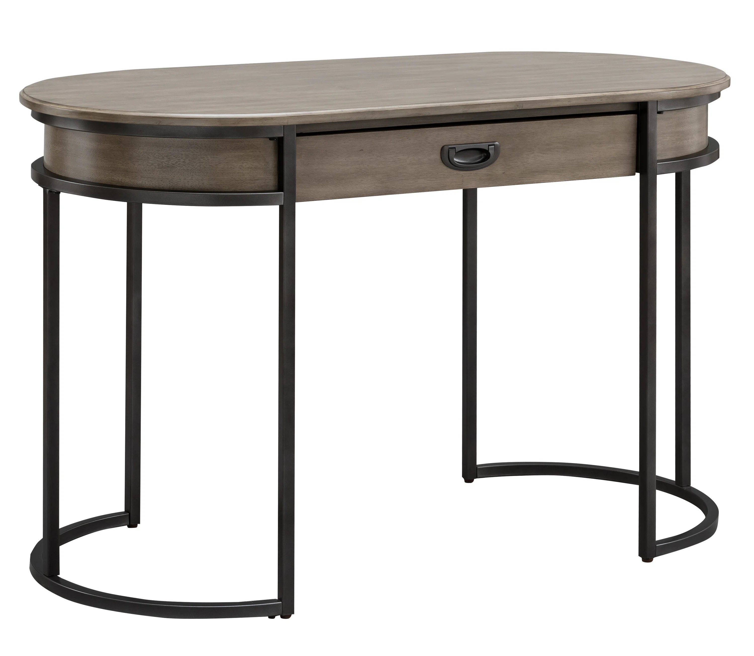 Mixed Manufactured Wood and Metal Oval Desk | Wayfair North America
