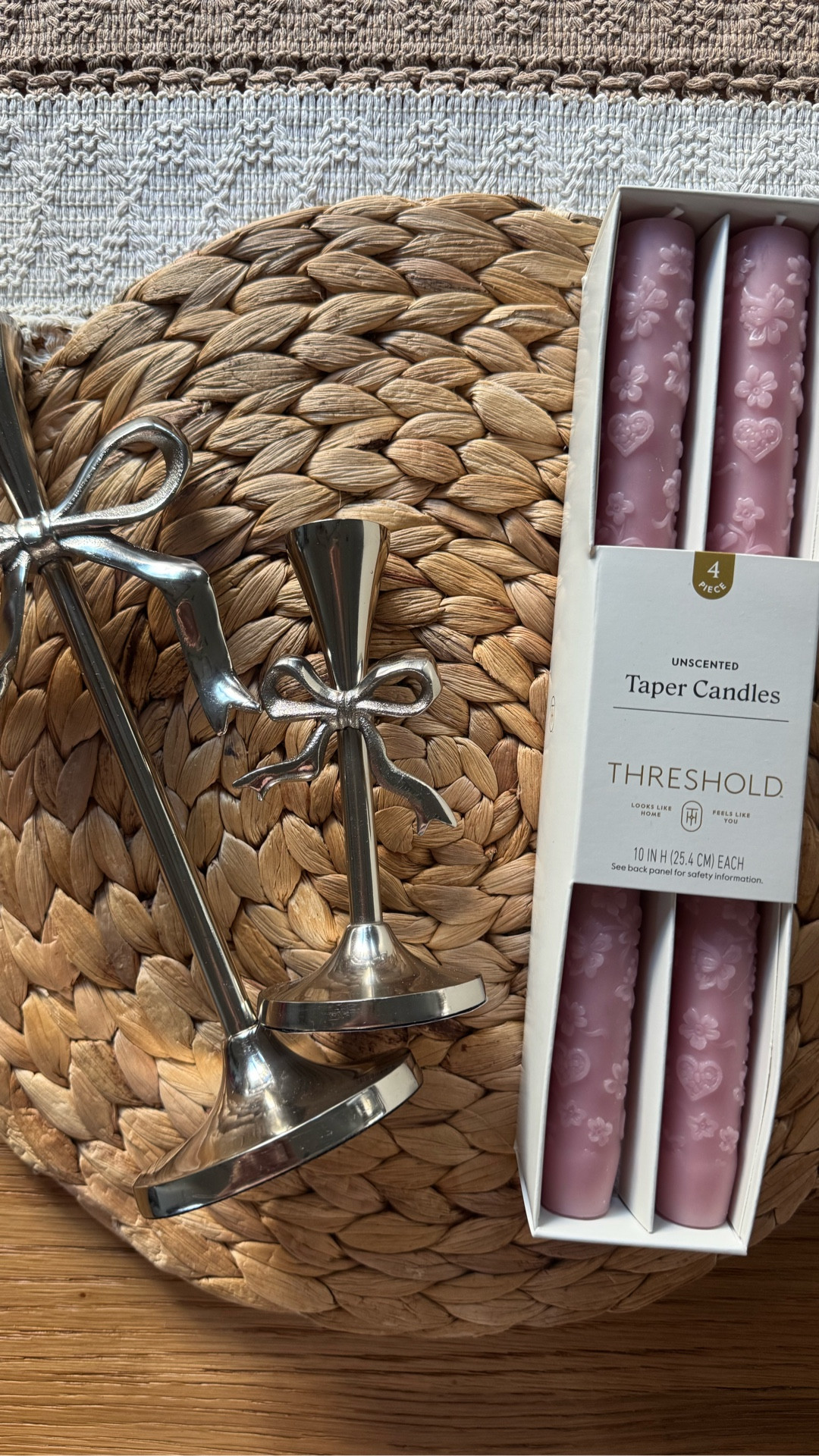 Bows are everywhere right now and Target is absolutely delivering 🎀 From dainty bow taper candle holders to soft pink taper candles and the cutest girly home accents, these finds are perfect for adding a feminine, romantic touch to your space. If you’re loving the coquette bow trend, chic Target home decor, or subtle Valentine-inspired details, these affordable Target finds are a must-see. Linking all my favorite bow decor, girly Target finds, and trend-forward home pieces here 🤍✨



#LTKHome #LTKFindsUnder50 #LTKSeasonal