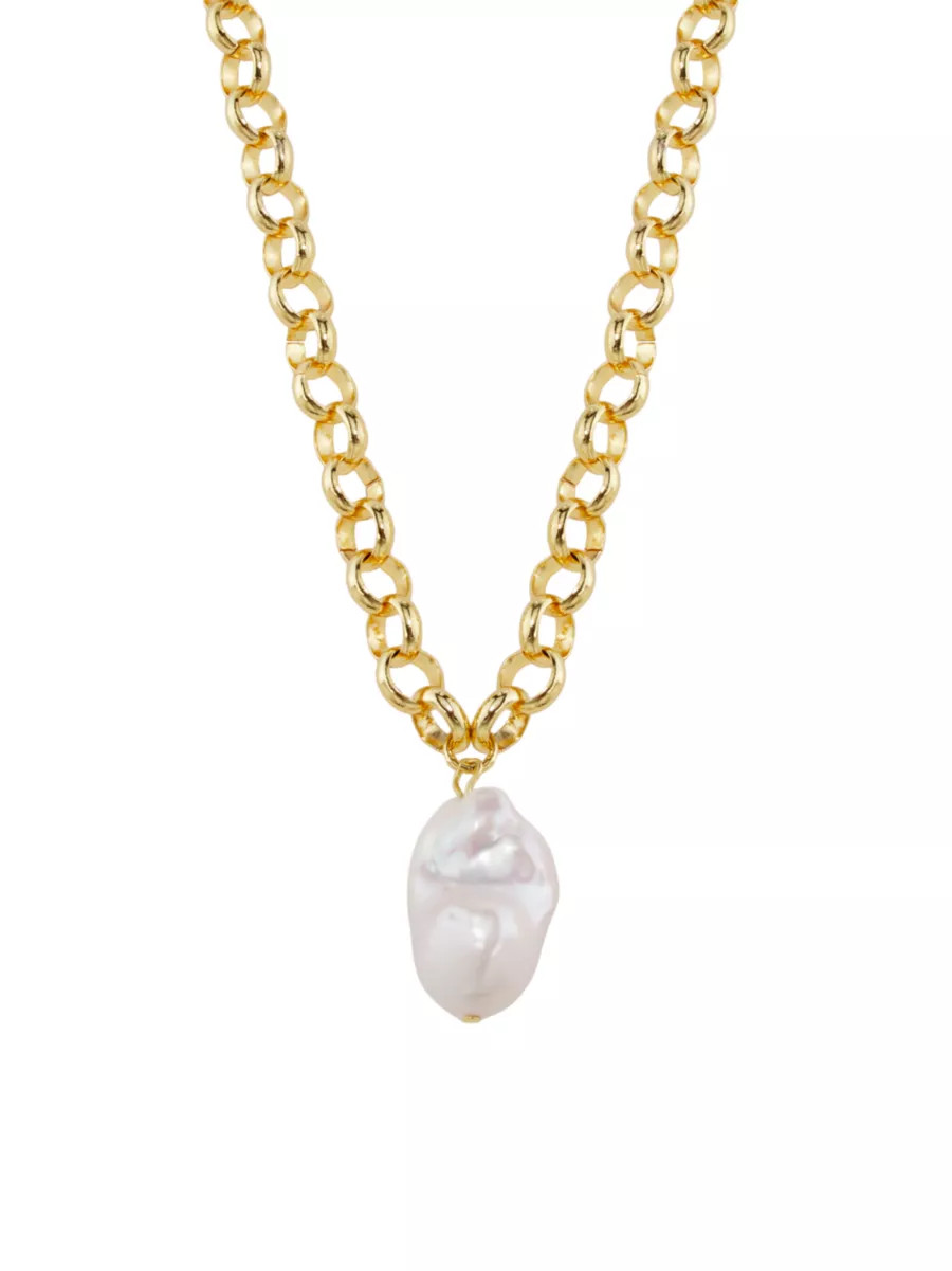 Giselle 14K-Gold-Plated & Baroque Pearl Pendant Necklace | Saks Fifth Avenue