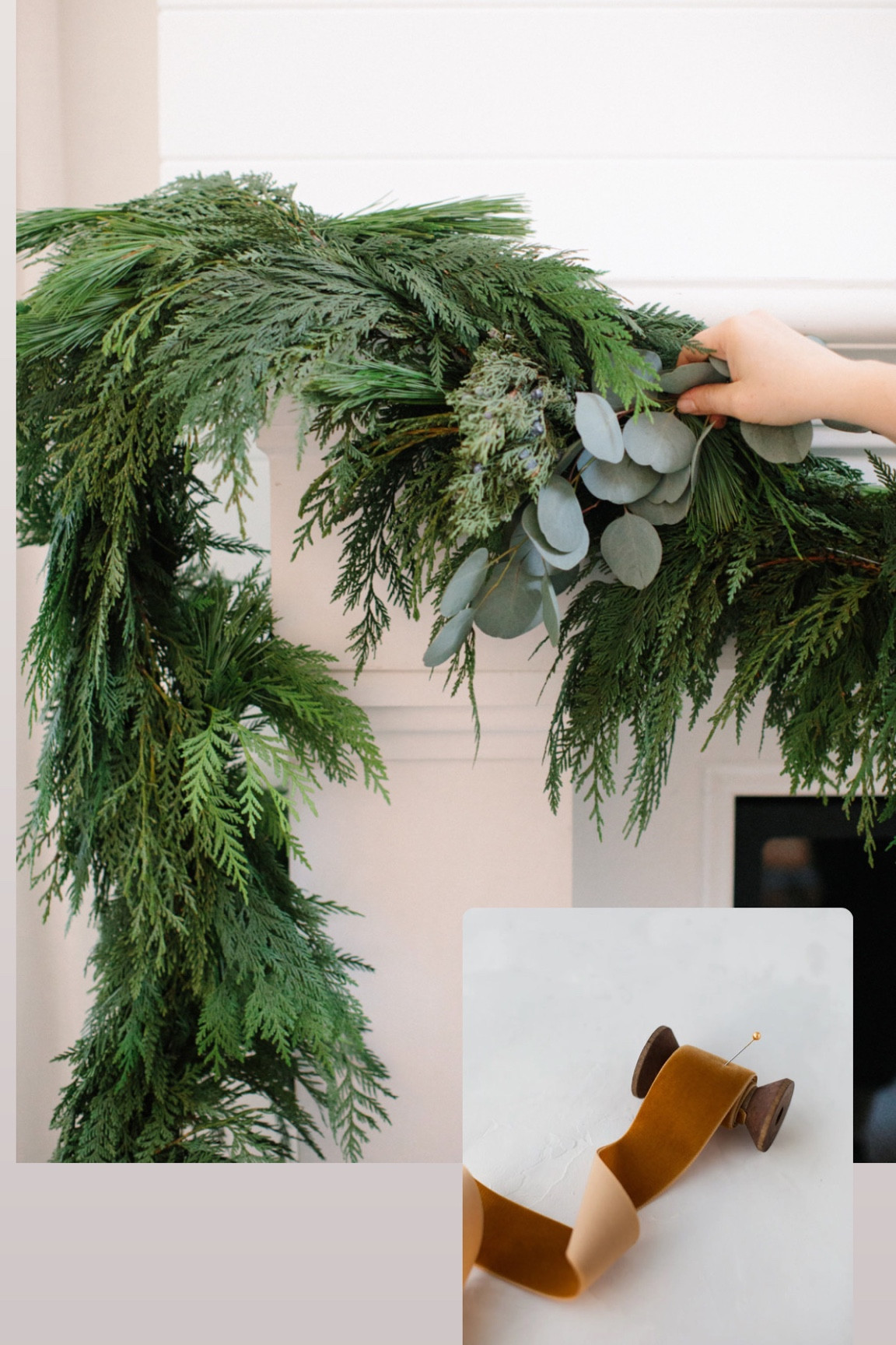 Deck the halls….Cedar garland with a beautiful 1.5in copper velvet ribbon 

#LTKSeasonal #LTKHoliday #LTKhome