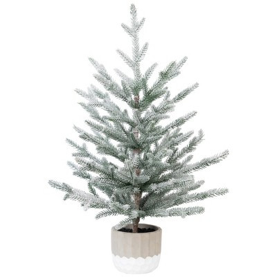 Northlight Flocked Potted Artificial Christmas Snowy Tree - 26" - Unlit | Target