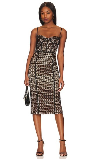 Charley Lace Midi Dress in Black | Revolve Clothing (Global)