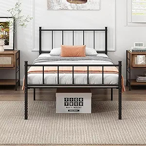 DIIYIV Twin Metal Bed Frame,Steel Slat Support,Noise Free,Easy Assembly | Twin Size Bed,Mattress ... | Amazon (US)
