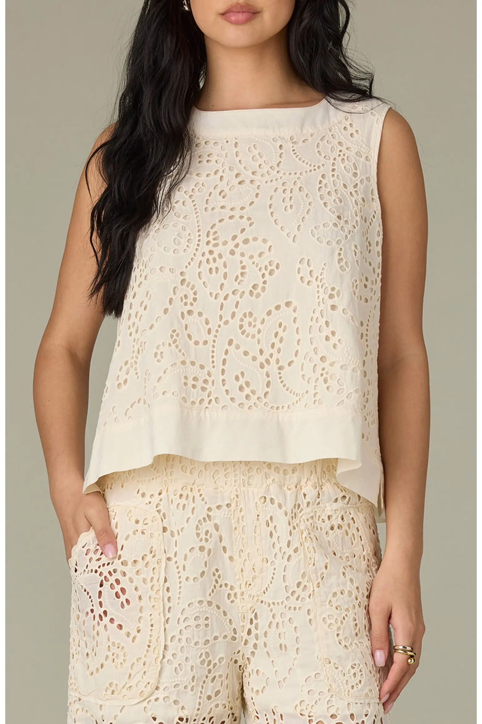 Eyelet Crop Tank (Women) | Nordstrom | Nordstrom