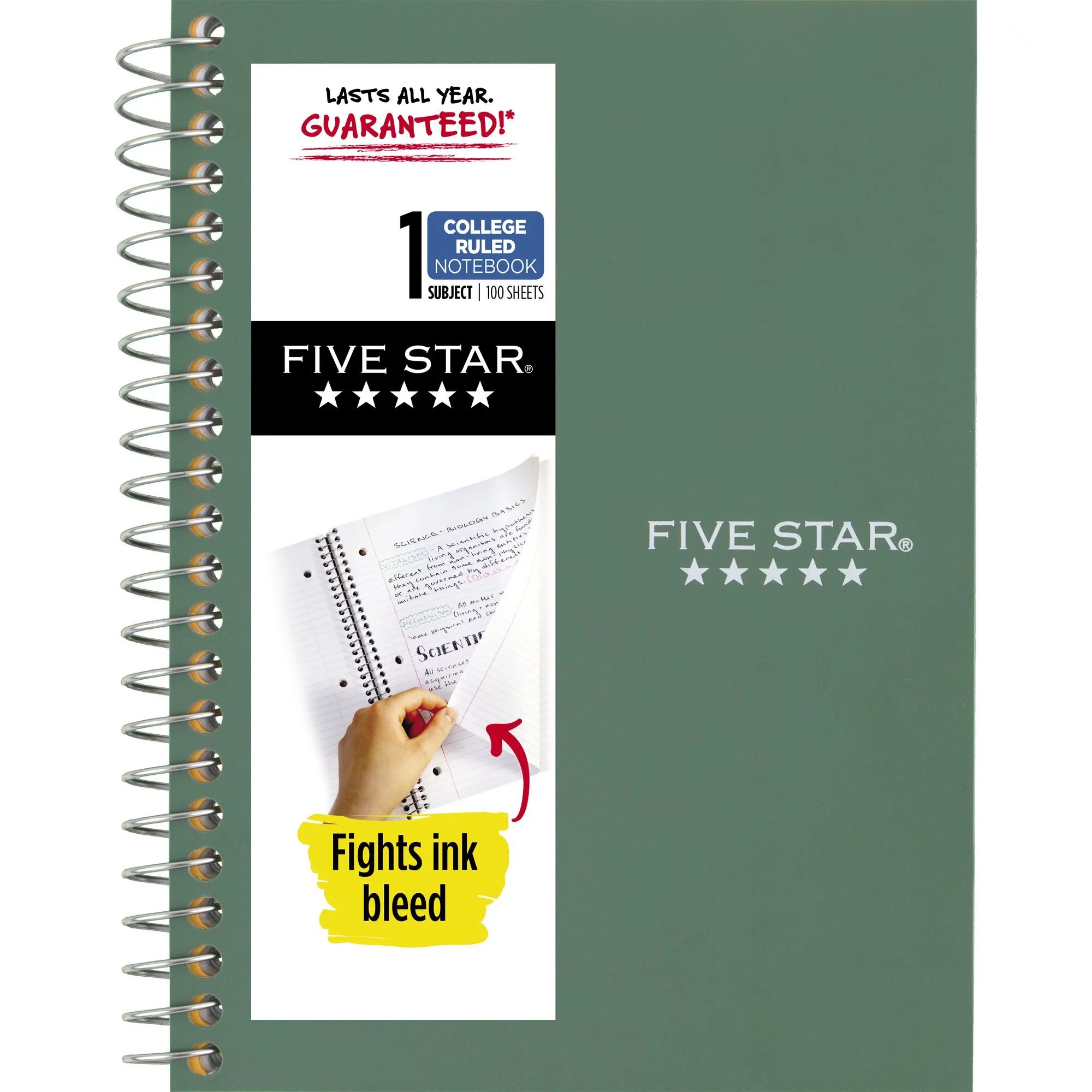 Five Star Personal Spiral Notebook, College Ruled, 7" x 4 3/8", Seaglass (450022CH1-WMT-MOD) | Walmart (US)
