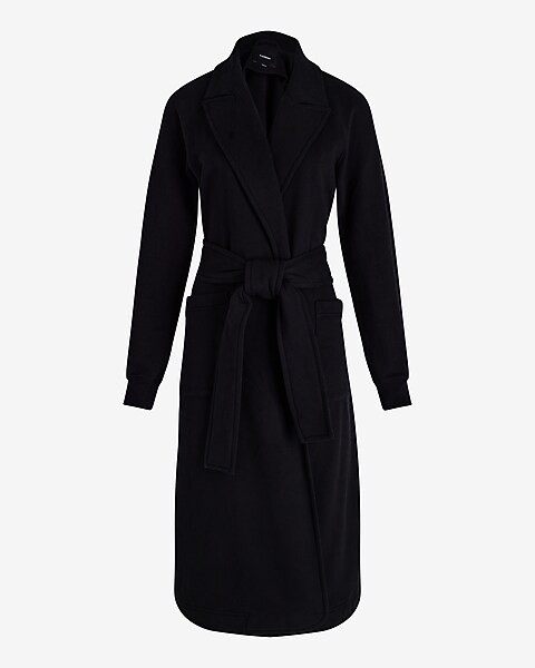 Belted Sweatshirt Trench Coat | Express