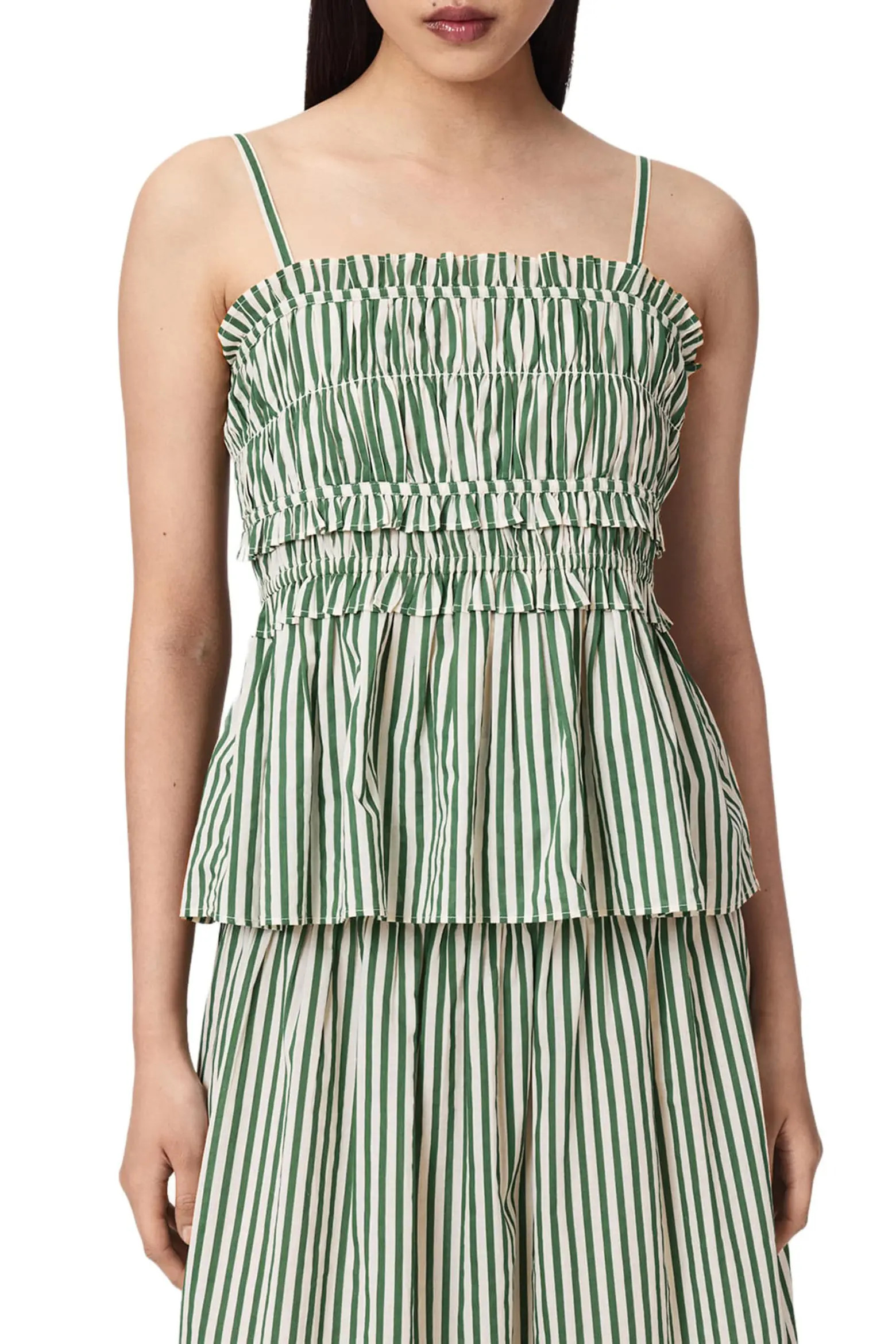Kali Stripe Smocked Cotton Peplum Tank (Women) | Nordstrom | Nordstrom