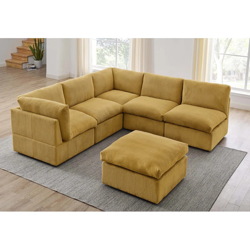 Priyen 6 - Piece Upholstered Sectional | Wayfair North America