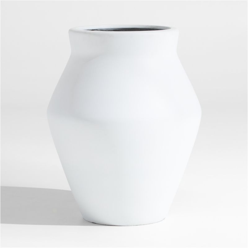 Wabi Large White Fiberstone Planter by Leanne Ford + Reviews | Crate & Barrel | Crate & Barrel