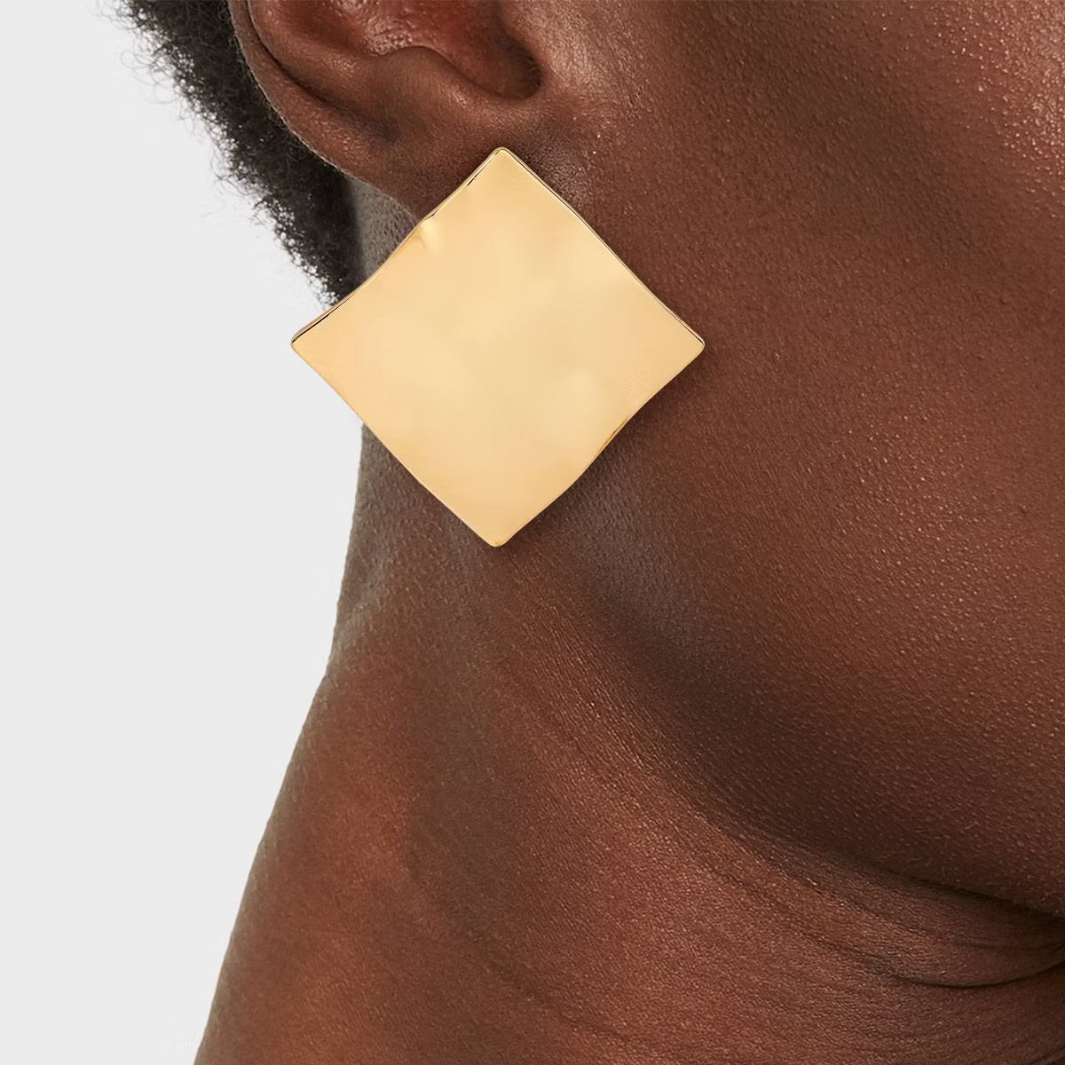 Square Wavy Statement Earrings - A New Day™ Gold | Target