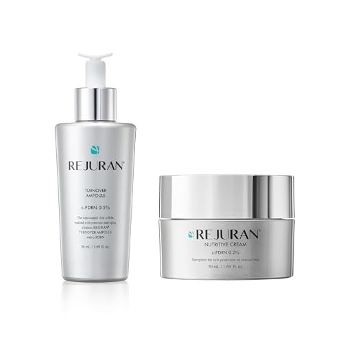 REJURAN® Turnover Skincare Duo with c-PDRN® – Salmon DNA Face Serum & Nutritive Cream for Firming, Hydration & Youthful Radiant Skin – Korean Anti-Aging Ampoule & Moisturizer Set (1.69 fl oz Each) | Amazon (US)