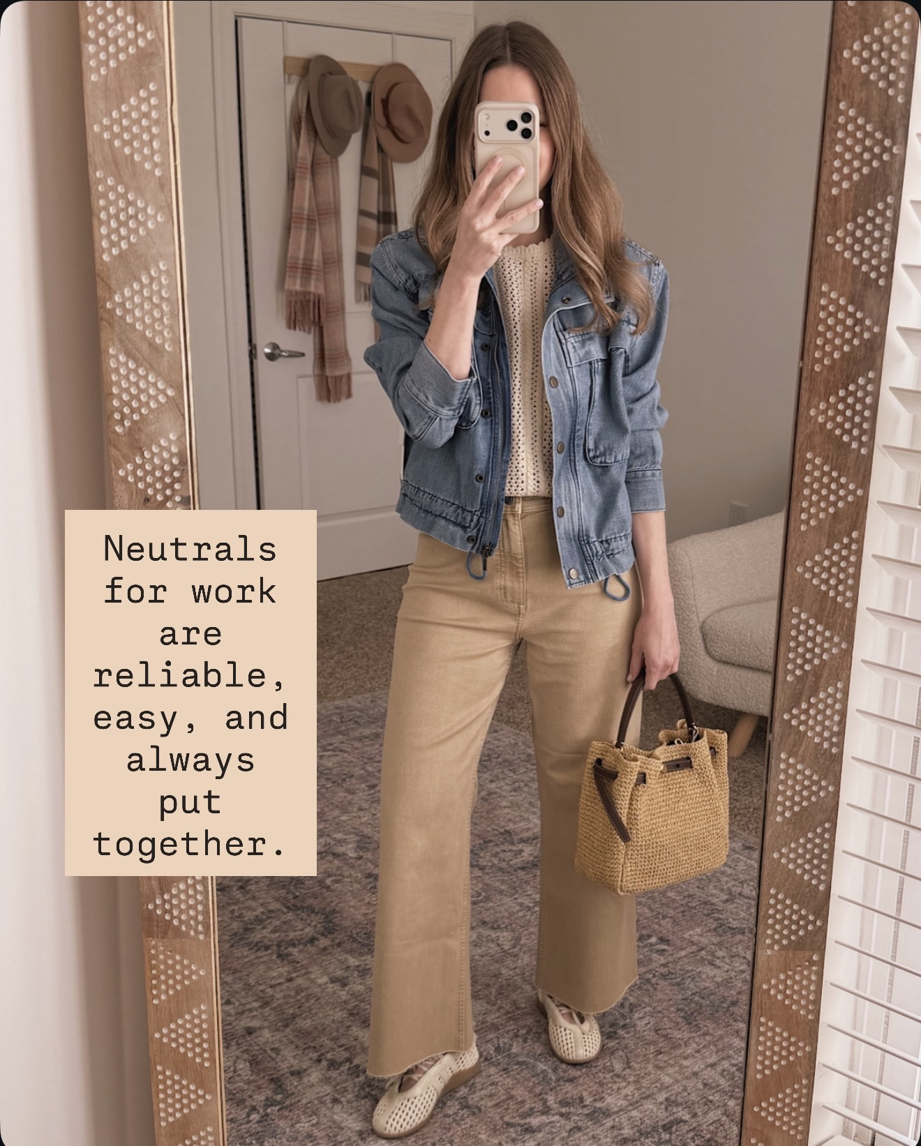 I'm obsessed with how this neutral combo makes getting dressed for work completely effortless.

neutral work outfit, business casual outfits, denim jacket outfit, wide leg pants, workwear essentials, office style, professional casual, neutral fashion finds, work outfit ideas, comfortable work clothes, versatile pieces, everyday work style, career woman outfit, office appropriate clothing, neutral color palette

#LTKOver40 #LTKWorkwear #LTKSeasonal